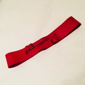 Vintage Red Leather Belt